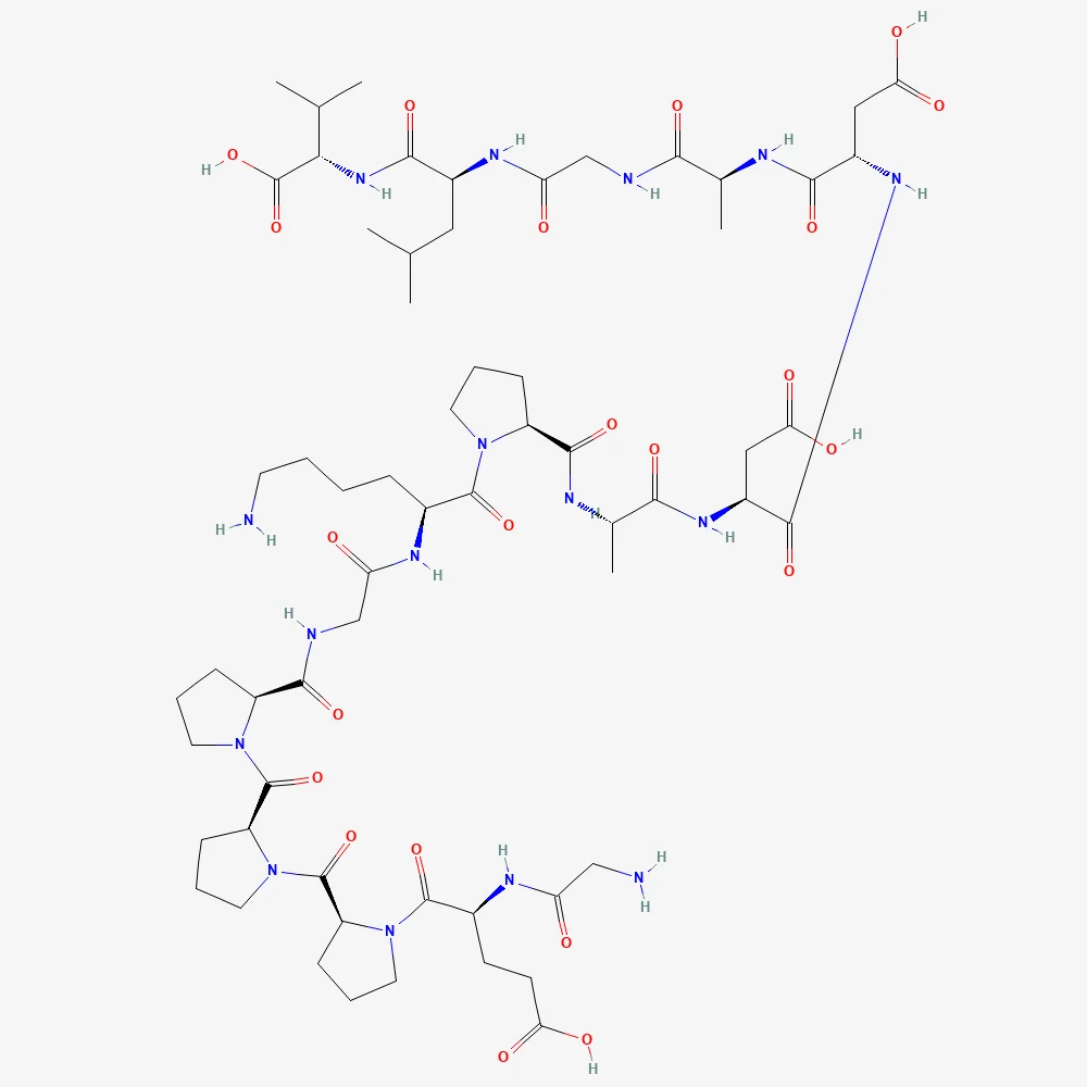 2D chemical structure of BPC-157 (C62H98N16O22)
